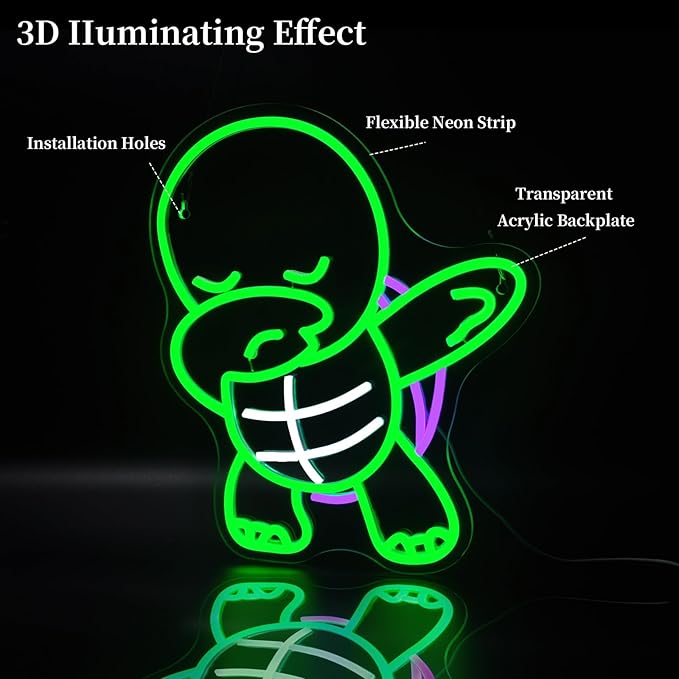 Turtle Neon Sign Led Neon Lights Neon Signs for Wall Decor Light Up Sign for Birthday Party Club Gift