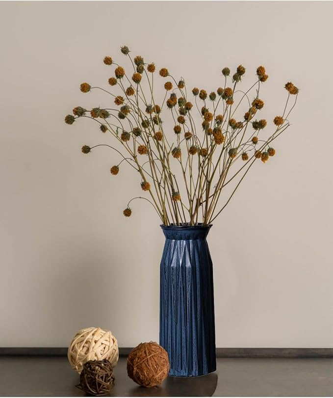 Blue Antique Vase, 12 Inches Elegant Vintage Glass Vase Rustic European Unique Chic Style for Tabletop, Kitchen, Office, Living Room Decoration