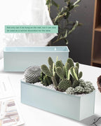 vensovo Metal Wall Hanging Planter Boxes – 12" Rectangle Flower Pots, 3 Pack with Drainage, Durable Galvanized Finish for Indoor Outdoor Balcony Fence Windowsill, White