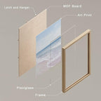 SIGNWIN Framed White Pastel Tropical Island Ocean Beach Shore Wall Art, Set of 4 Landscape Colorful Wall Decor Prints, Nature Wilderness Wall Décor for Living Room, Bedroom - 11"x14" Natural