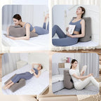 Inflatable Face Down Pillow, Prone Pillow Compressible Reading Pillow with Inflatable Bag, Bed Wedge Pillow for Reading, Sleeping, Exercise, Chin and Neck Support