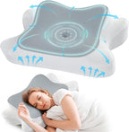 Cervical Neck Pillow, Side Sleeper Pillow for Neck Shoulder Pain Relief, Contour Memory Foam Cooling Pillow for Back Stomach Sleepers, Ergonomic Orthopedic Pillow