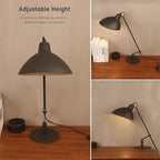 Desk Lamp Modern Industrial 100% Metal Table Lamp 22", Soft White Light (3000K) with Adjustable Switch, Ideal for Office Bedroom Study Room Living Room Nightstand Bedside Lamps Sand Black