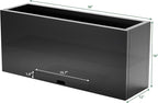 KOL Galvanized Steel Rectangular Planter Box, (16''H.x12''W.x36''L) Large Planters for Indoor Outdoor Plants,Black Powder Coated Metal Planter, Heavy Duty Modern Flower Pot, Commercial & Residential