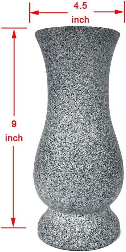 In Ground Headstones for Grave Decorations Memorials for Cemetery Vases for Flowers with Spikes (Floral Foam is Included)