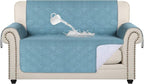 Flamingo P 100% Waterproof Sofa Covers for Pets Slip Resistant Furniture Protector Water Repellent Sofa Slipcovers for Dogs Prevent Stains Couch Cover (Seat Width Up to 54", Stone Blue)