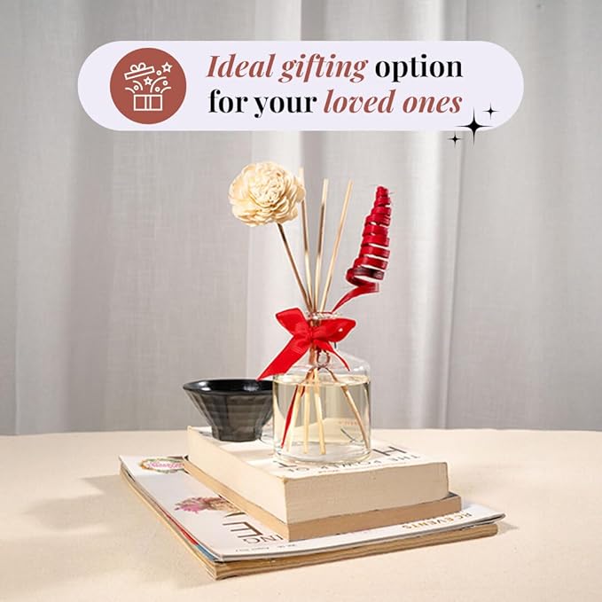 Folkulture Reed Diffusers for Home, 5 oz | Vanilla Scent Diffuser Oil with Sticks for Bathroom Decor Accessories, Living Room, Office, Desk| Natural Essential Oils | Housewarming Gifts | Vanilla