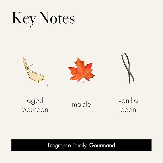 LAFCO New York Holiday Signature Candle, White Maple Bourbon - 15.5 oz - 90-Hour Burn Time - Reusable, Hand Blown Glass Vessel - Made in The USA