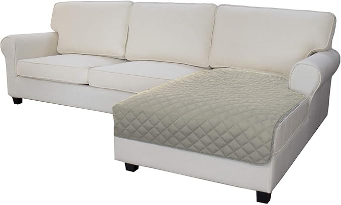 Easy-Going Sectional Couch Covers for Dogs L Shape Sofa Cover Reversible Sofa Slipcover Chaise Lounge Cover Furniture Protector Cover for Pets Dog Cat (42 x 68 inches, Beige/Beige)