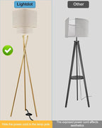 Lightdot Glod Tripod Floor Lamp, Modern Floor Lamps for Living Room, Standing Lamp with Dual Drum, E26 Bulb Included, 67.7" Tall Floor Lamp for Bedroom, Home Office