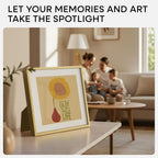 Homeforia Square 10x10 Gold Frame, High End Metal 10 by 10 Picture Frames with Mat 8 x 8, 10by10 Thin Poster Frame Matted to 8x8 inch Photo, Wall or Tabletop Frames, Tempered Glass, Wall Kit, Set of 1