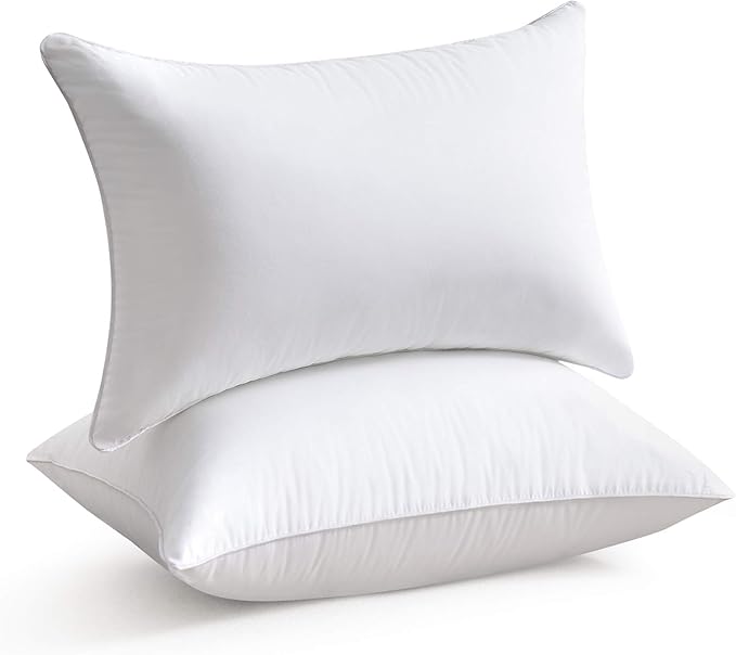 Leeden 12 x 20 Pillow Inserts (Set of 2) - Throw Pillow Inserts with 100% Cotton Cover - Decorative Rectangle Interior Sofa Pillow Inserts with Zipper for Sofa, Couch and Home Decor- White
