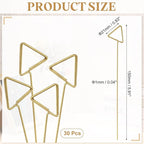 uxcell 30 Pcs Table Card Holders, 5.9 Triangle Metal Craft Wire Clips Picture Clip Table Number Holders Picks for Wedding, Photos, Memo, Restaurant, Gold