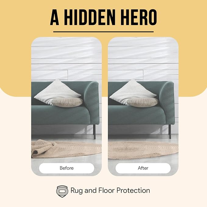 Non Slip Rug Pad 5x8 Feet, 4/25" Thick Felt Cushioned Rubber Rug Gripper Pad for Hardwood, Laminate, Stone, Tile, Wood, Vinyl Floors & Carpet, Anti Skid Under Area Rug Pads