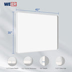 WEER White Bathroom Mirror 40X30 Inch, Rounded Rectangle White Metal Frame Mirror, Matte White Bathroom Vanity Mirror with Tempered Glass, Anti-Rust, Hangs Horizontally or Vertically
