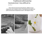 Handmade Ceramic Small vase Creative mini vase Home Decoration Ornament with 3D Floral Design (3D Flowers-3PCS)