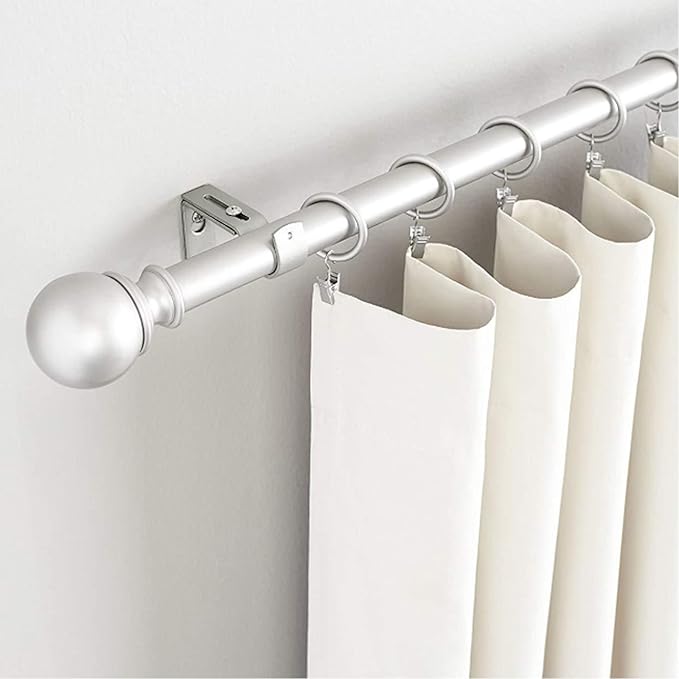 6 Pieces Curtain Rod Brackets General Adjustable Curtain Rod Holder Wall Bracket Hooks Outside Mounted Blinds Curtain Rod Bracket with Screws for 1 Inch Diameter Curtain Rod (Antique Silver)
