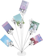 Tandefio Photo Tree Holder Clip, 8 Branch Money Family Tree Gift Card Holder with Clips Picture Frame Stand for Memo Paper Note Wedding Photo Display Office Decor(White)