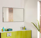 Bathroom Wall Mirror, Decorate Bathroom Mirrors for Wall, Rectangle Modern Bathroom Wall Mounted Mirror Vertical or Horizontal Hanging for Living Room (Black Framed 40’’ x 24’’)