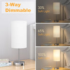 AKASUKI 18Inch Table Lamp with Dual Charging Station, 3 Way Dimmable Touch Lamp for Bedroom, Living Room, Office(LED Bulb Included)