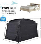 Privacy Blackout Sleep Bed Tent for Adults Kids Portable Bed Canopy Lightweight Breathable Mesh Windows Tents