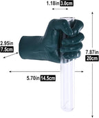 Green Wall Sculptures, Hand Vases Home Decor, Wall Mount Art Sculpture, Unique Wall Art Statue, Funky Flower Vase Decorations, Modern Eclectic Hanging Decor,Glass Test Tube Vase