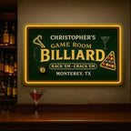 Personalized Billiards Neon Signs, Custom UV Printed Billiard LED Lights Sign, Decorative Wall Art, Lounge, Garage, Man Cave, Bar, Gaming Room Decor, Gifts For Men, Dad, Father, Friends