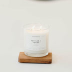 Calyan Wax Co. 2 Wick Candle, Vetiver + Tonka Scented Candle, 37 Hour Burn Time, Aromatherapy Soy Candles, Non Toxic & Vegan Soy Wax, Glass Tumbler Scented Candles, 8.8oz