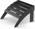 GREENVINES Adirondack-Ottoman | HDPE Plastic | Outdoor Footrest | All Weather | Foot Rest | Foot Stool | Black | for Adirondack Chair | for Patio Backyard Pool