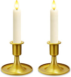 Candlestick Holders 2 PCS Short Metal Taper Candle Holders, KSWING Gold Candle Stick Holders Set, Perfect for Table Centerpiece Mantel Party Wedding Christmas Home Decor, Set of 2