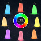 Portable Outdoor Table Lamp, Cordless Rechargeable Outdoor Table Lanterns RGB LED Lights with Remote, IP44 Water-Resistant Battery Operated Hanging Lamp for Patio Garden Camping Dining Room