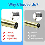 Curtain Rods for Windows 16 to 170 Inches Adjustable Length 1 Inch Diameter Window Curtain Rod with Aluminium Finials, Gold