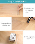 Refrigerator Mat, Clear Anti-Slip PVC Floor Protector, 2mm Thickness Scratch-Resistant Floor Mat