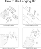 SIGNWIN 3 Piece Framed Canvas Wall Art Highland Cattle in Front of Snowy Mountain Duotone Black and White Canvas Prints Home Artwork Decoration for Living Room,Bedroom - 16"x24"x3 Panels