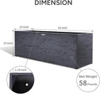 42 Inch Rectangular Concrete Planter（42Lx14Wx15H，58 Pounds）,Durable All-Weather Use with Drainage Holes,Large Rectangular Planter for Outdoor Indoor Plants