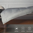 EP Mode Mulberry Silk Filled Quilt with 100% Viscose from Bamboo Fabric, Natural Lightweighted Cooling Comforter (Light Grey, Twin 68” X 88”)