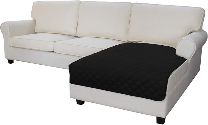 Easy-Going Sectional Couch Covers for Dogs L Shape Sofa Cover Reversible Sofa Slipcover Chaise Lounge Cover Furniture Protector Cover for Pets Dog Cat (42 x 52 inches, Black/Black)