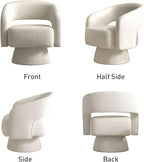 Bonzy Home Swivel Barrel Chair, Set of 2 Velvet Accent Armchair 360 Degree Swivel Club Chair for Living Room Bedroom Reception Room, Beige