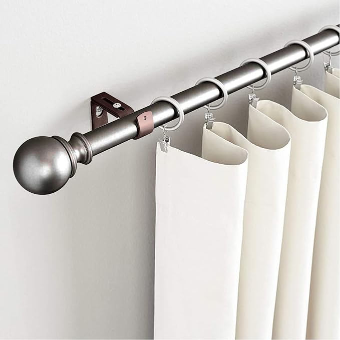 6 Piece General Adjustable Curtain Rod Holder Wall Bracket Hooks - Outside Mounted Blinds Bracket with Screws for 1 Inch Diameter Rod (Bronze)