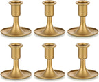 Candlestick Holders Taper Candle Holders, Romadedi Gold Candle Stick Candle Holder for Table Centerpiece, Wedding Reception, Festive Christmas Mantel Decoration or Home Decor, Set of 6