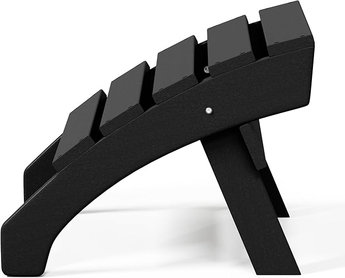 WestinTrends Dylan Outdoor Patio HDPE Adirondack Ottoman Footrest, Black