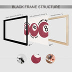 Wodkodnxy Red 8 Ball Poster, Lucky Me Lucky You Lucky Us Quote Canvas Wall Art, Playful Billiards Balls Picture Print, Retro 8ball Pool Painting for Bar Cart Game Room Man Caves Wall 24x36in Unframed