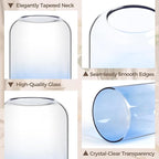ComSaf Small Flower Vase Set of 12, Glass Bud Vases in Bulk, Blue Vases for Flower, Decor Centerpiece for Bathroom, Decorative Vases for House Warming, Valentines' Day, Mother's Day, Thanksgiving Day