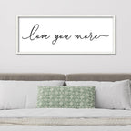 ZZJJHYWGQ Love You More Wall Decor Art 40''×15'' for Large Master Bedroom Above Over Sign Bed Framed Wood Wall Hanging Decor (White)