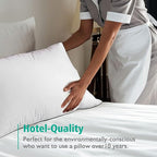 APSMILE Organic Feather Down Pillows Set of 2, Queen Size Bed Pillows for Sleeping with 100% Cotton Cover, 3-Chamber Hybrid Feather Down Core Pillow Surrounded by Polyester, 20x30 Inches