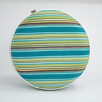 FUNHOME Inflatable Outdoor Ottoman with Air Pump,20"x9" Portable Patio Pouf,Water Resistant,Fade-Resistant,Round Blow Up Footrest Stools for Home Garden Camping Travel(Green Stripe)