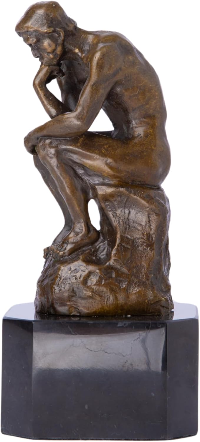 6.9 in-Rodin’s The Thinker Bronze Sculpture – Premium Collectible Figurine & Decorative Statue for Home, Office & Gallery Décor – Philosophy Gift for Art Lovers