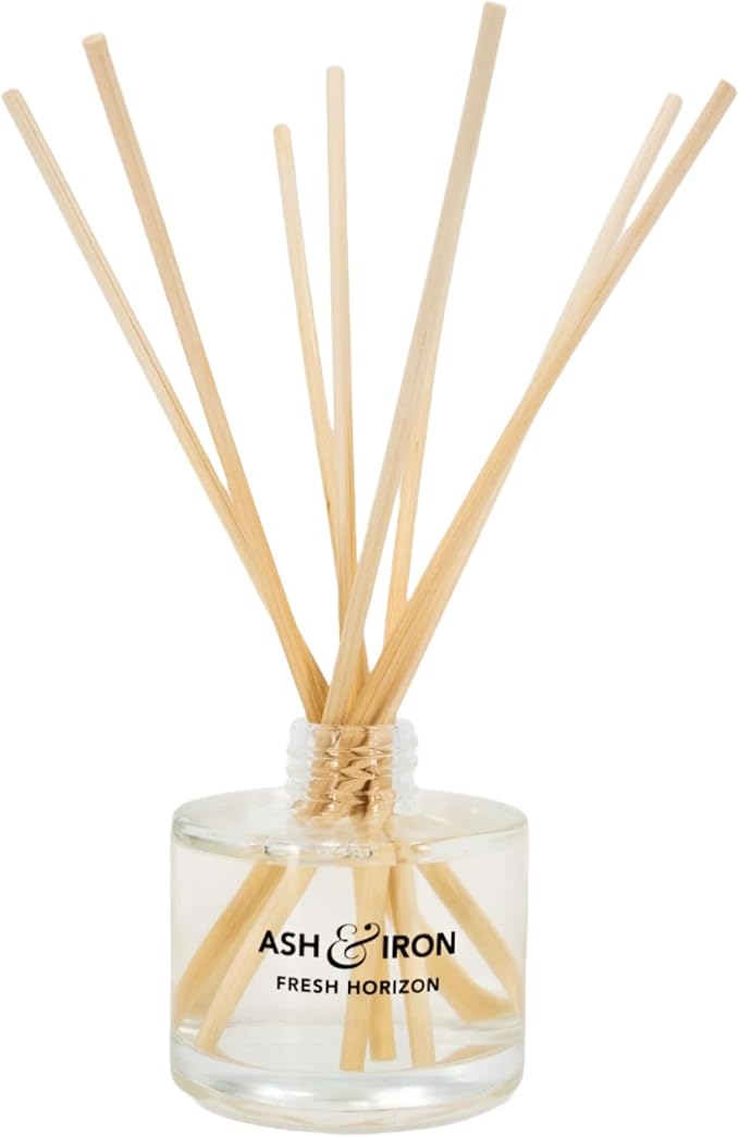 Ash & Iron Fresh Horizon Luxury Reed Diffuser, Crisp Alpine Air & Cactus Blossom Fragrance, 125mL, 3-Month Duration, Nature's Freshness Meets Floral Warmth