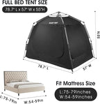 Bed Tent Bed Canopy Full Size,One-Click Bed Tents Breathable Privacy Sleep Tent with 3 Large Doors for Kids and Adult