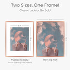 Homeforia 11x14 Picture Frame Rose Gold, High End Metal 11x14 Wall Hanging Frame with Mat 8x10, 11 x 14 Poster Frame Matted to 8 x 10 inch Photo, 11by14 Thin Frames, Tempered Glass, Wall Kit, Set of 1